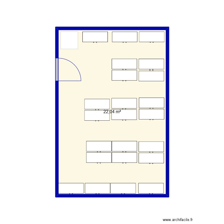 Réserve SALON. Plan de 1 pièce et 22 m2