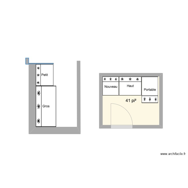 Salle congélo. Plan de 1 pièce et 4 m2