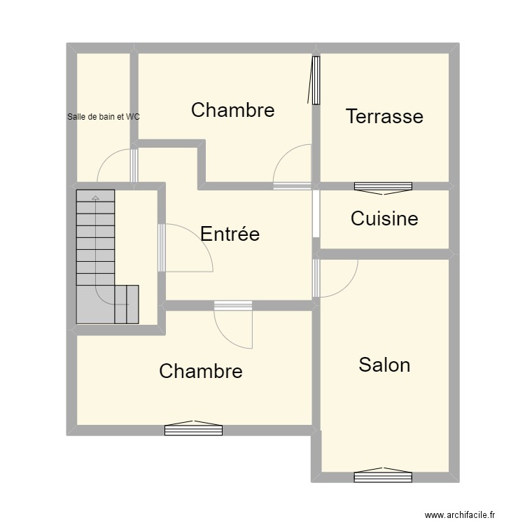 Plan 2 étage . Plan de 8 pièces et 59 m2