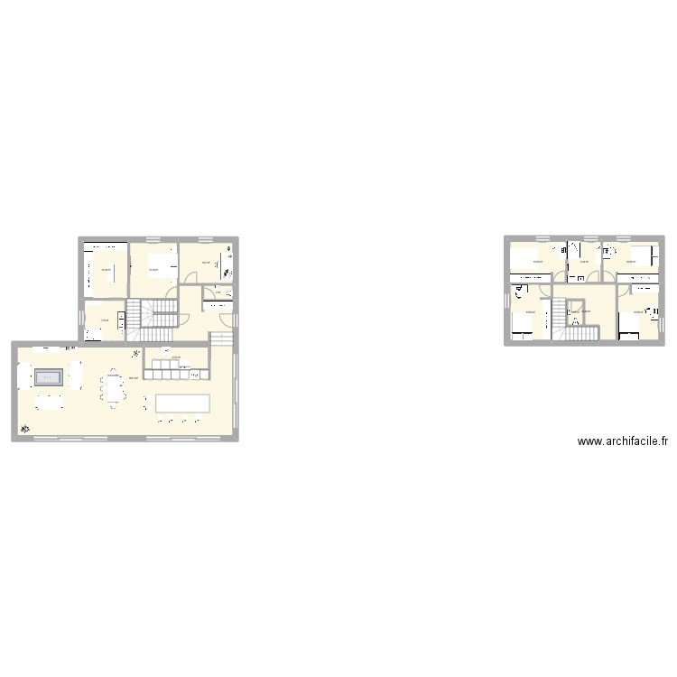 plan saint Pierre. Plan de 14 pièces et 216 m2