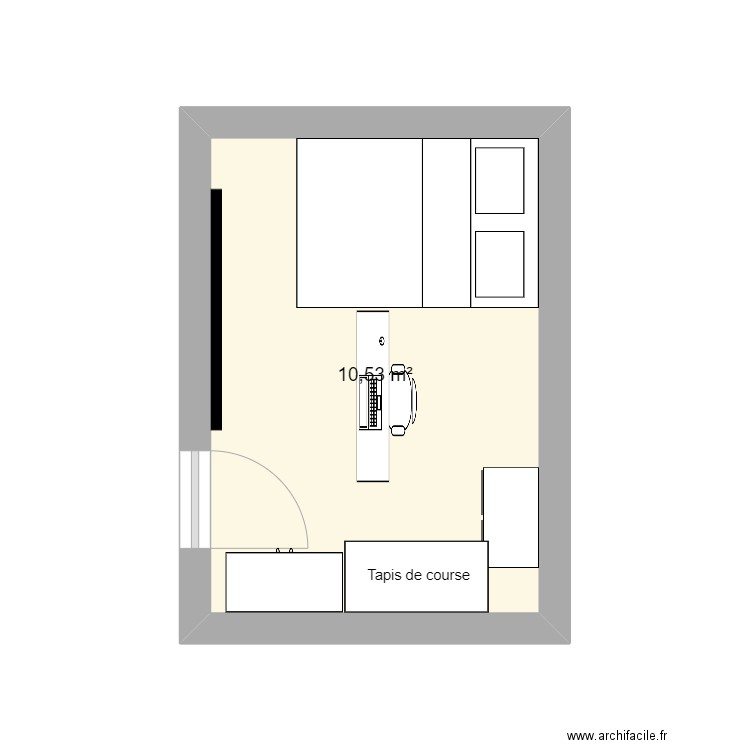 zard. Plan de 1 pièce et 11 m2