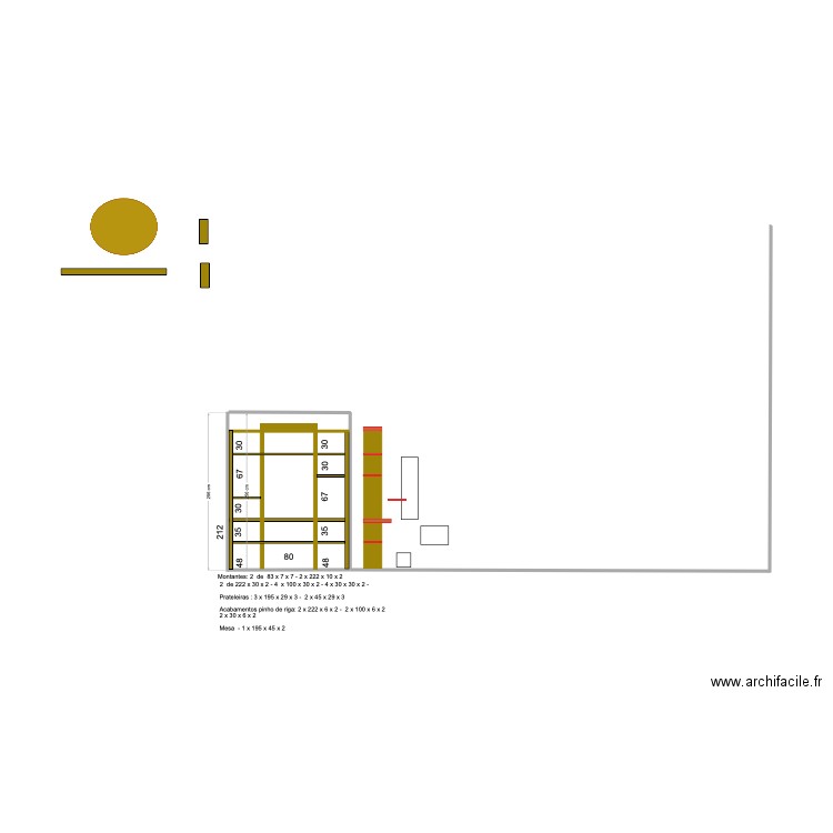 Étagères. Plan de 0 pièce et 0 m2