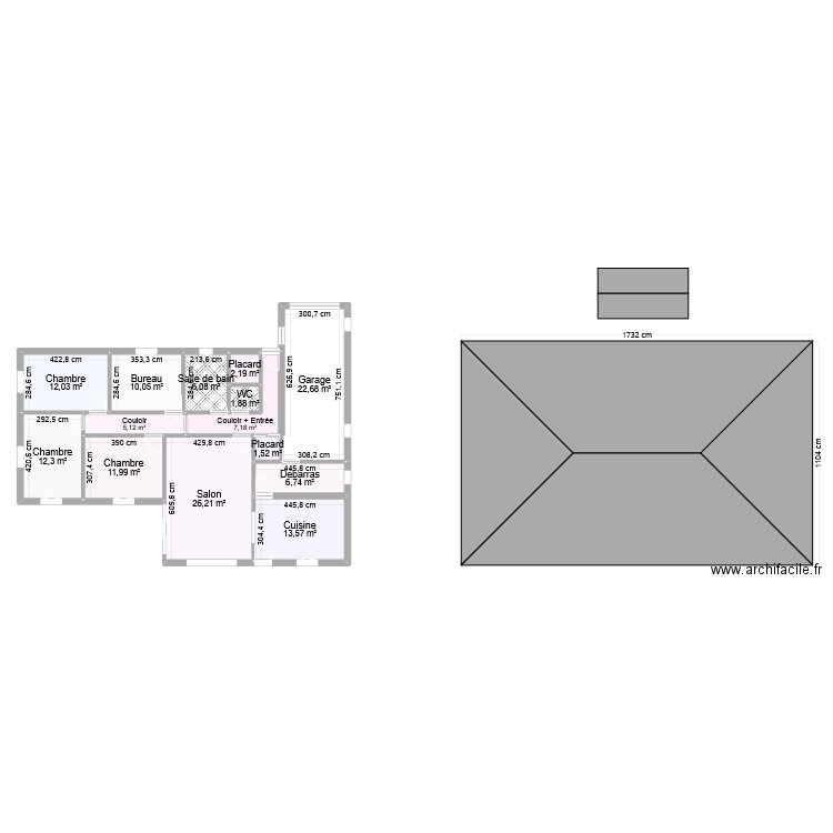 Maison. Plan de 14 pièces et 140 m2