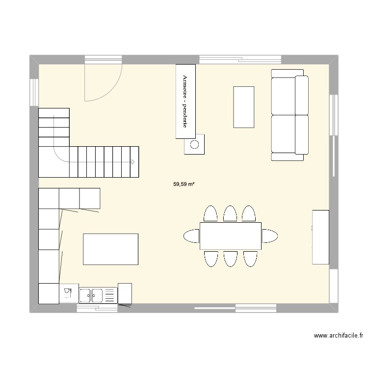 MA MAISON . Plan de 1 pièce et 60 m2