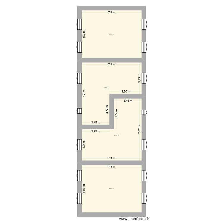 Etage Plan Dav. Plan de 4 pièces et 171 m2