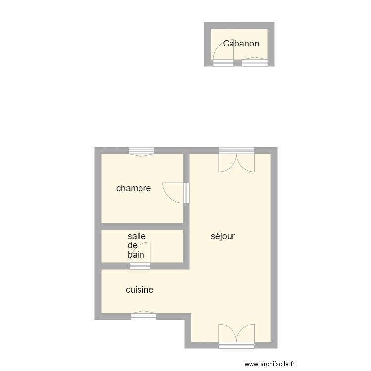 297. Plan de 4 pièces et 44 m2