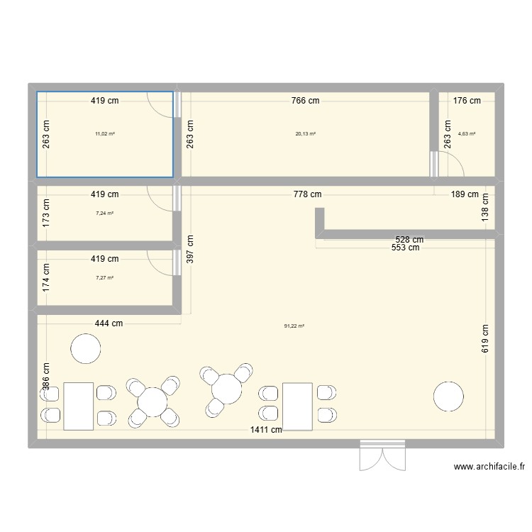 rESTO. Plan de 6 pièces et 142 m2