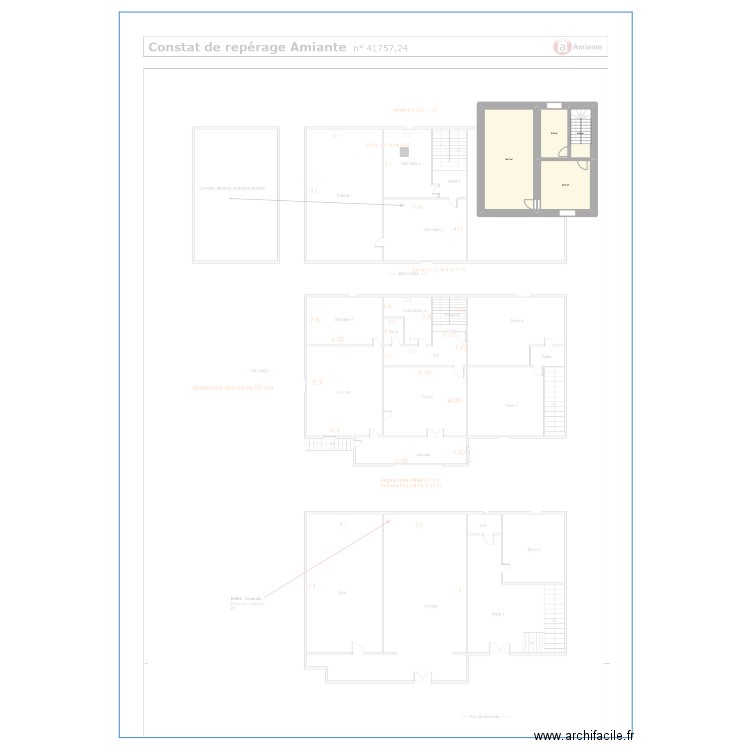 ETAGE CHARENTAY ORIGINAL. Plan de 4 pièces et 68 m2