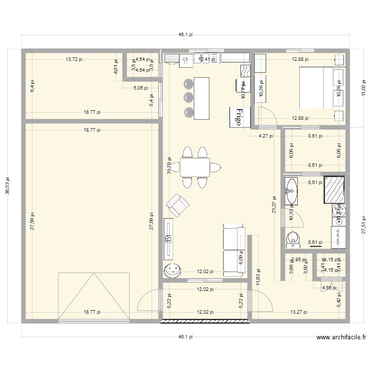 JUMELÉ#2. Plan de 9 pièces et 150 m2