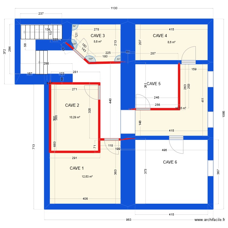 SARREGUEMINE CAVE SARCAF DIVISION . Plan de 6 pièces et 47 m2