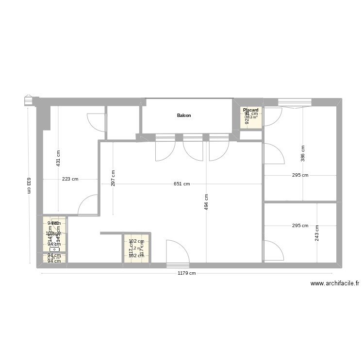 tamaris version Enzo. Plan de 4 pièces et 4 m2