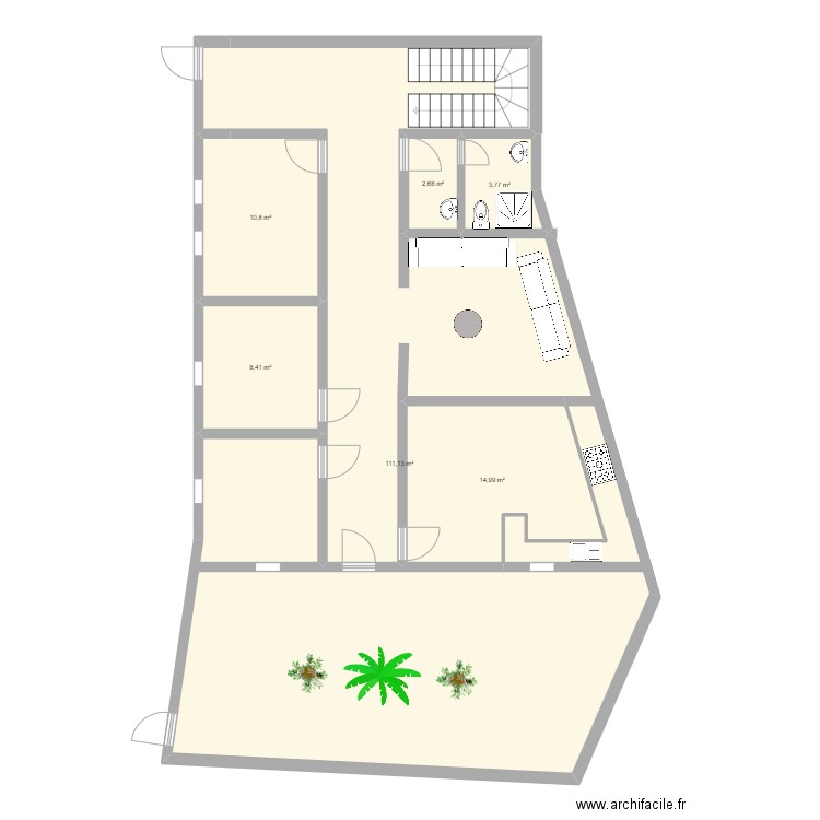 dar. Plan de 6 pièces et 152 m2