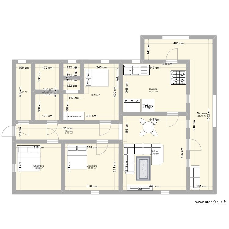 AMELA . Plan de 10 pièces et 117 m2