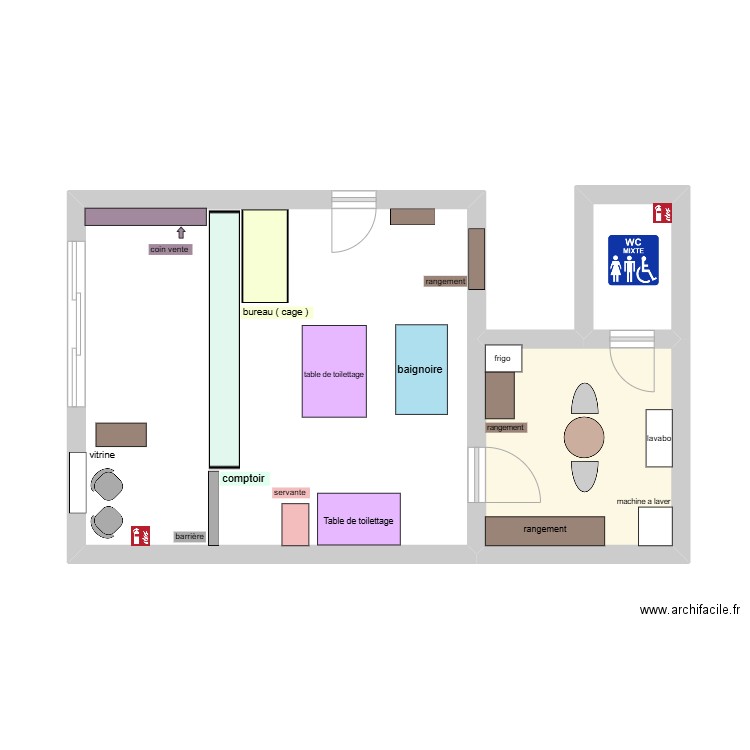 salon 1 . Plan de 3 pièces et 37 m2