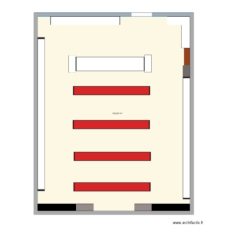 Réserve Mandela simplifiée. Plan de 1 pièce et 143 m2