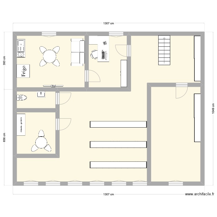 etage 1. Plan de 6 pièces et 117 m2