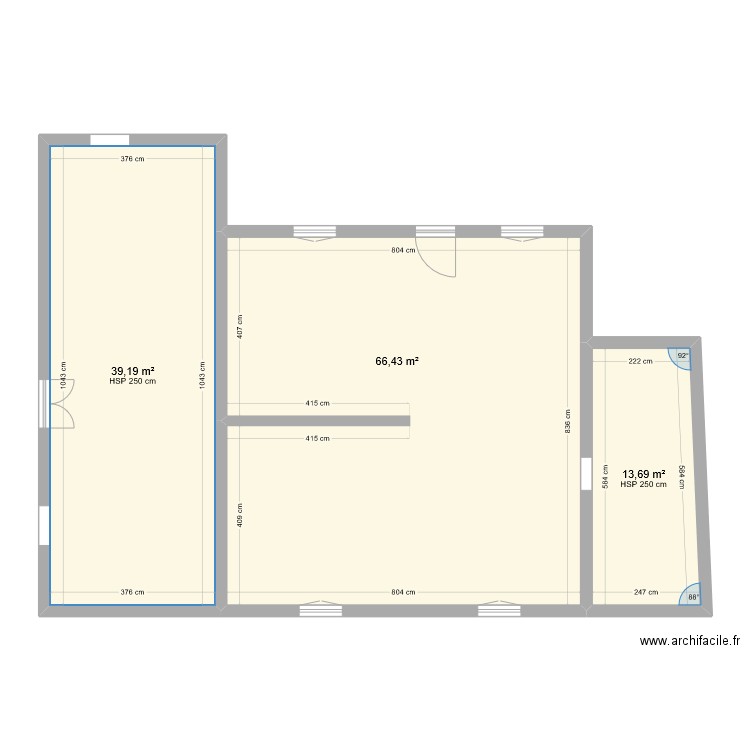 Thibaut. Plan de 3 pièces et 119 m2