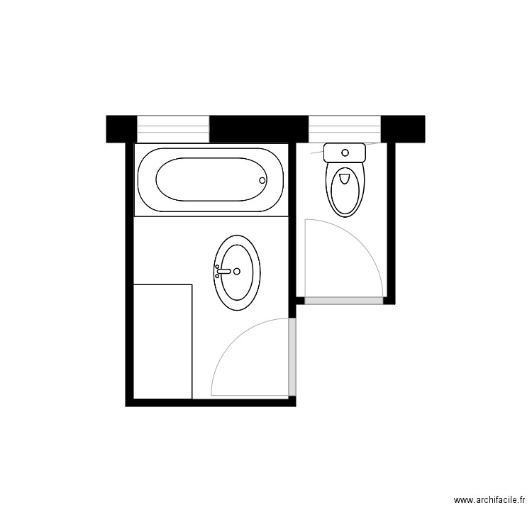 deleage. Plan de 2 pièces et 5 m2