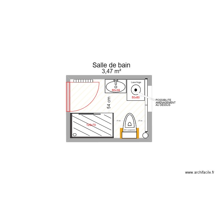 SB ANNA. Plan de 1 pièce et 3 m2