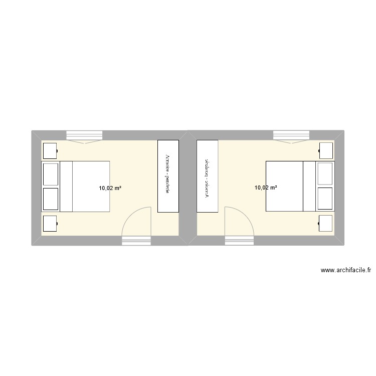 Plan1. Plan de 2 pièces et 20 m2