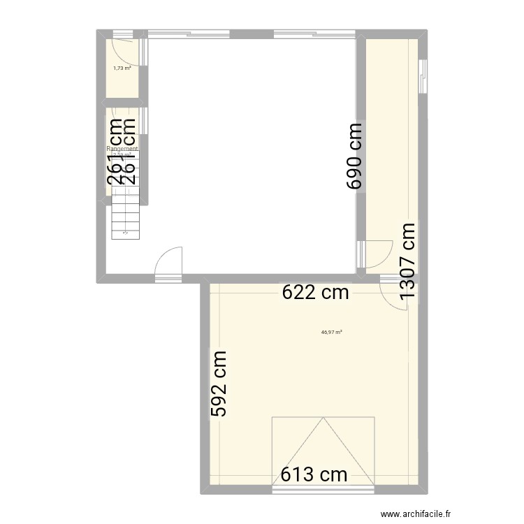 Maison. Plan de 3 pièces et 51 m2