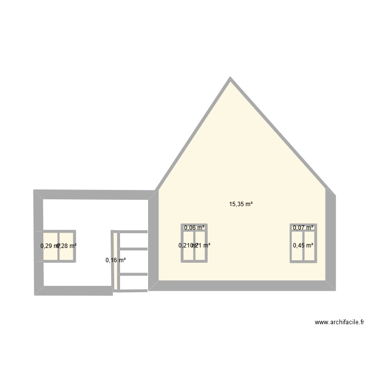 facade maison. Plan de 9 pièces et 18 m2