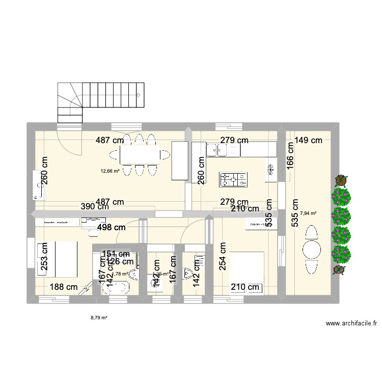 MAISSON RD. Plan de 6 pièces et 45 m2