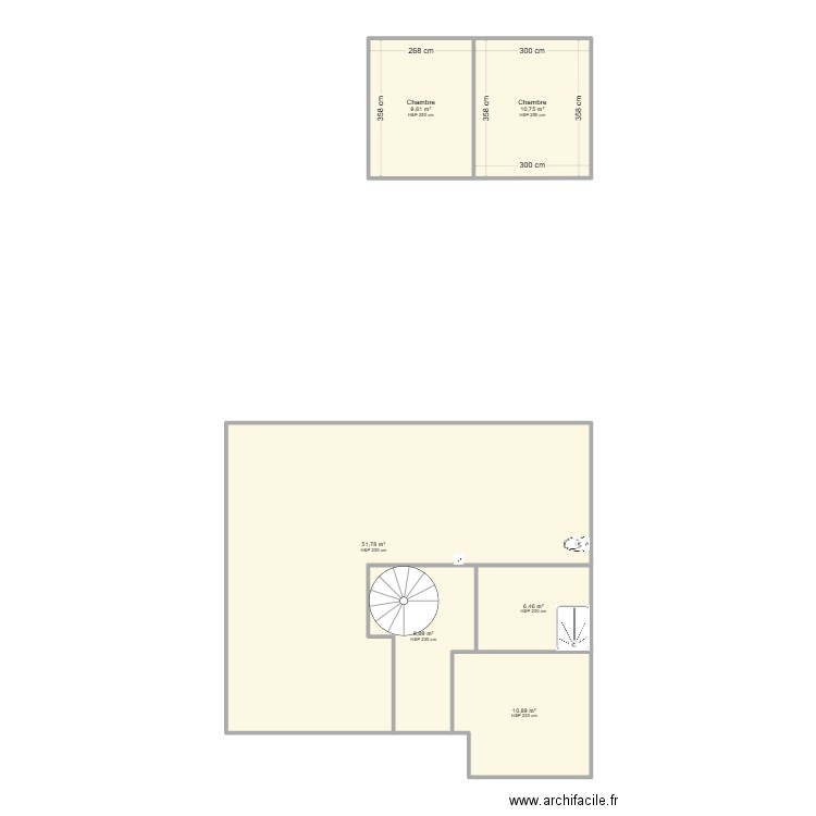 Plan actuel. Plan de 6 pièces et 98 m2