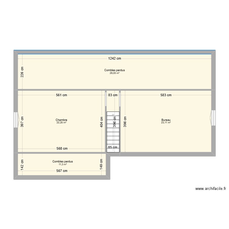 ABADIE (Parents) ETA. Plan de 4 pièces et 85 m2