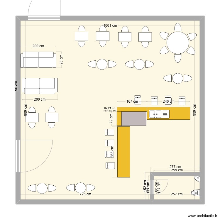 L'Officine Café 1. Plan de 1 pièce et 99 m2