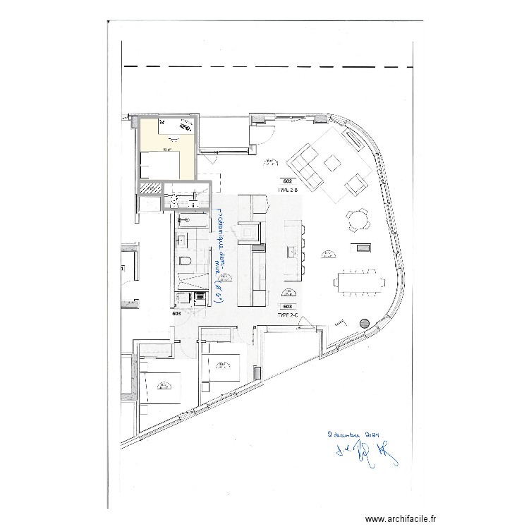 proposition 2. Plan de 2 pièces et 9 m2