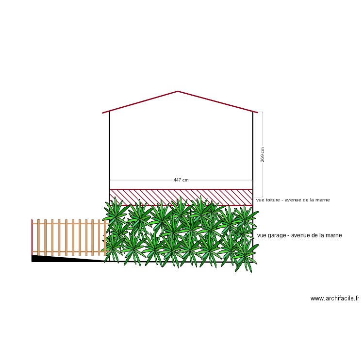 Arriere Maison facade. Plan de 2 pièces et 8 m2