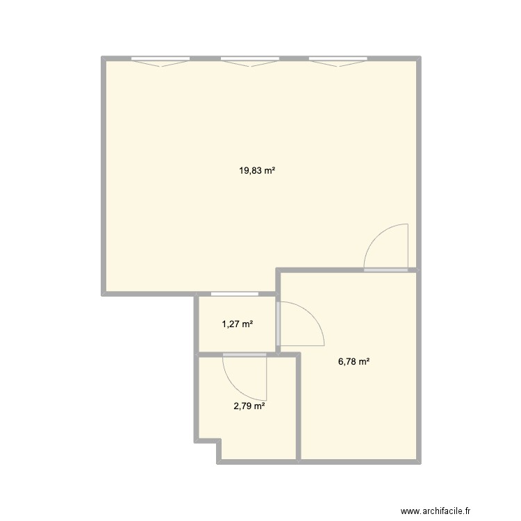 17 Marica. Plan de 4 pièces et 31 m2