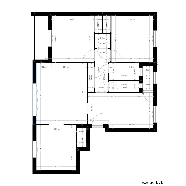 Dauphin. Plan de 9 pièces et 73 m2