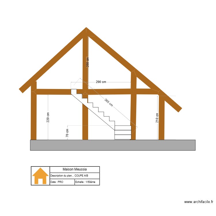 façade  A/B escalier. Plan de 0 pièce et 0 m2