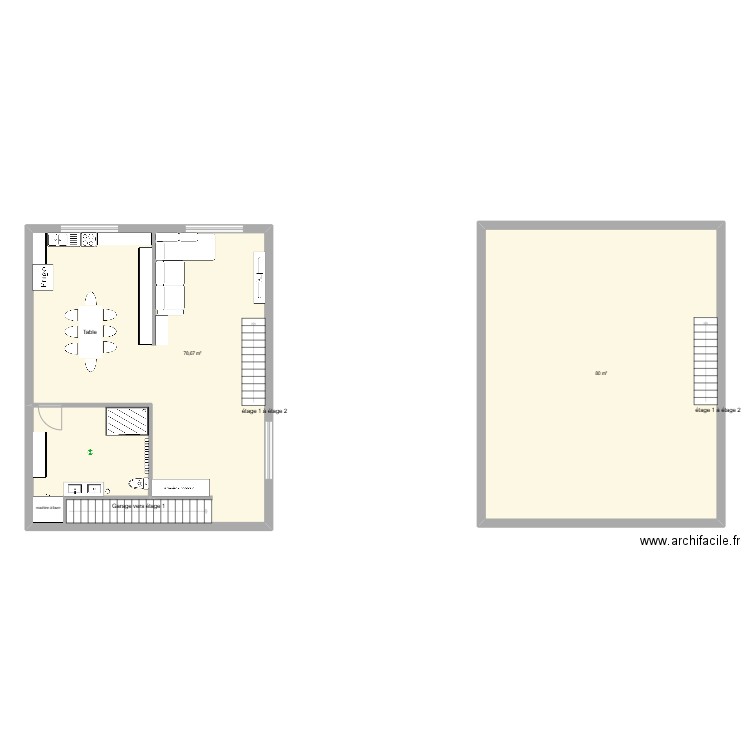 Test Triplex n°2. Plan de 2 pièces et 159 m2