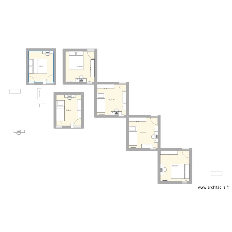 lamaiz. Plan de 6 pièces et 60 m2