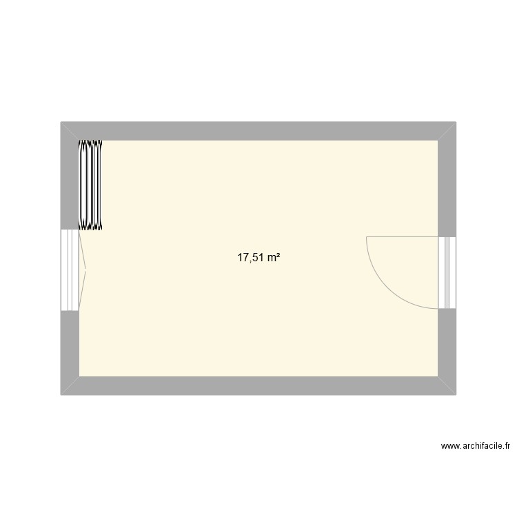 salon . Plan de 1 pièce et 18 m2