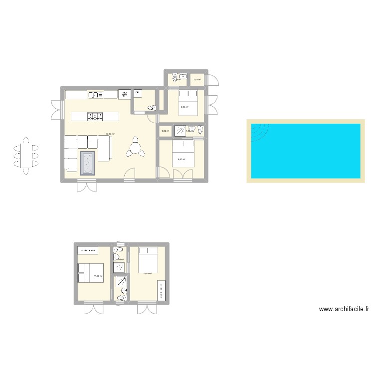 neratzia 2. Plan de 10 pièces et 90 m2