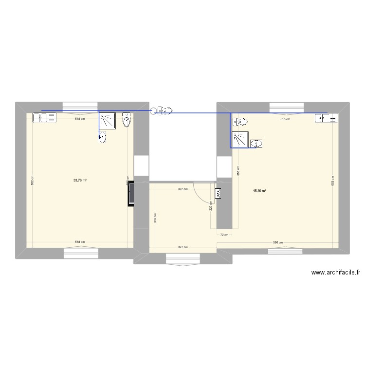 ST SEBASTIEN 2LOTS V2BIS. Plan de 2 pièces et 79 m2