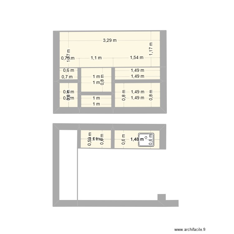 Cuisine extérieure 17-03. Plan de 8 pièces et 9 m2