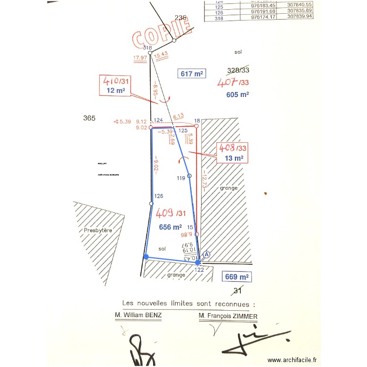 DIVISION PARCELLE STEINBRUNN. Plan de 0 pièce et 0 m2