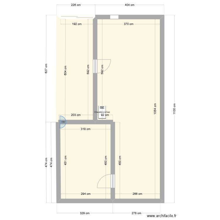 annexe. Plan de 1 pièce et 59 m2