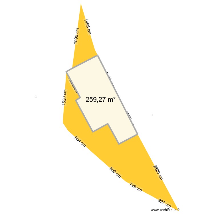 cadastre avec geometre. Plan de 1 pièce et 259 m2