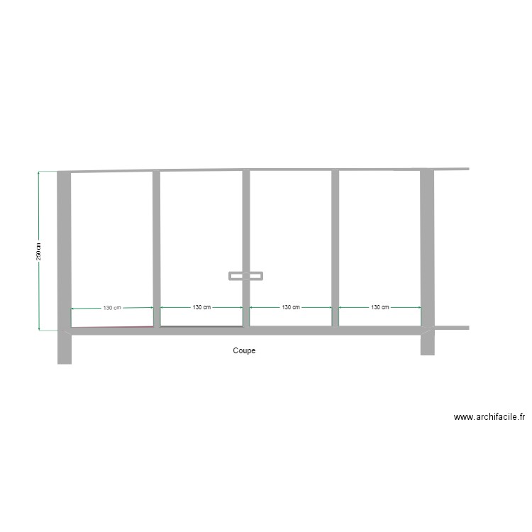 ngozi coupe A-A. Plan de 6 pièces et 13 m2