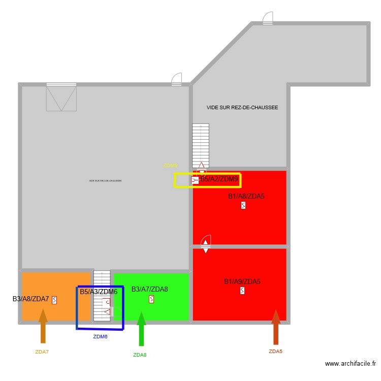 SOCLEMA ETAGE ZONE. Plan de 6 pièces et 438 m2