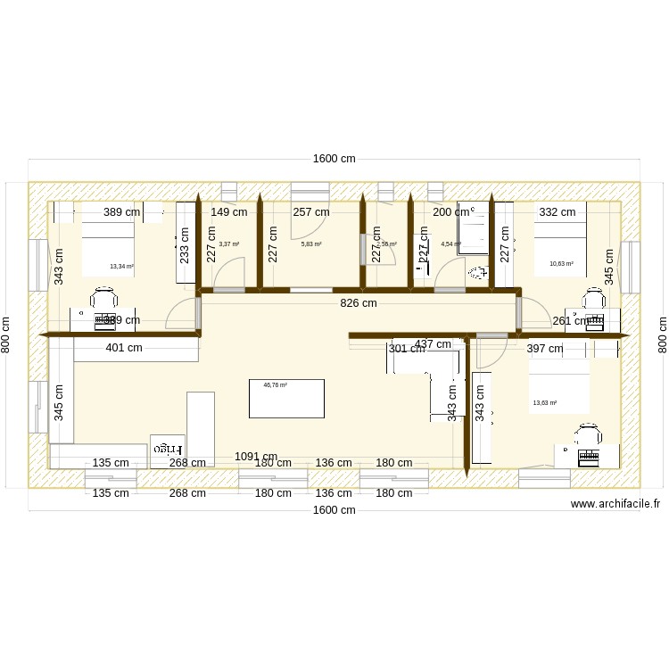 MAISON_V0. Plan de 8 pièces et 101 m2