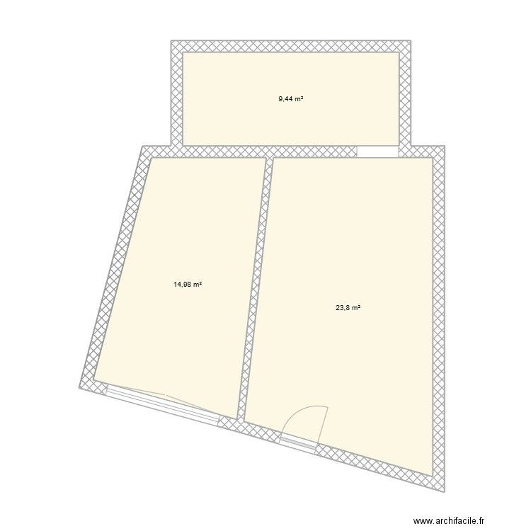 plan maison. Plan de 3 pièces et 48 m2