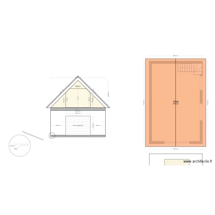 Garage 2025-2. Plan de 1 pièce et 46 m2