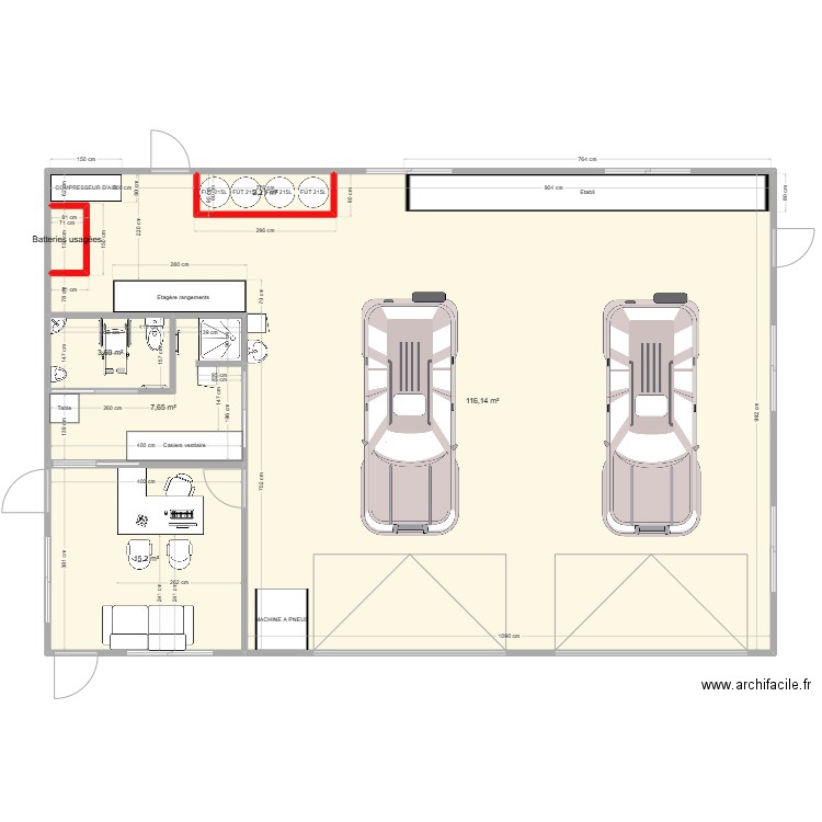 AMENAGEMENT ATELIER STEPH. Plan de 6 pièces et 146 m2